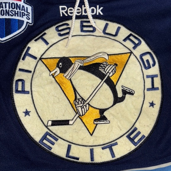Reebok Navy and Light Blue Pittsburgh Elite Jersey Falk - Picture 4 of 9